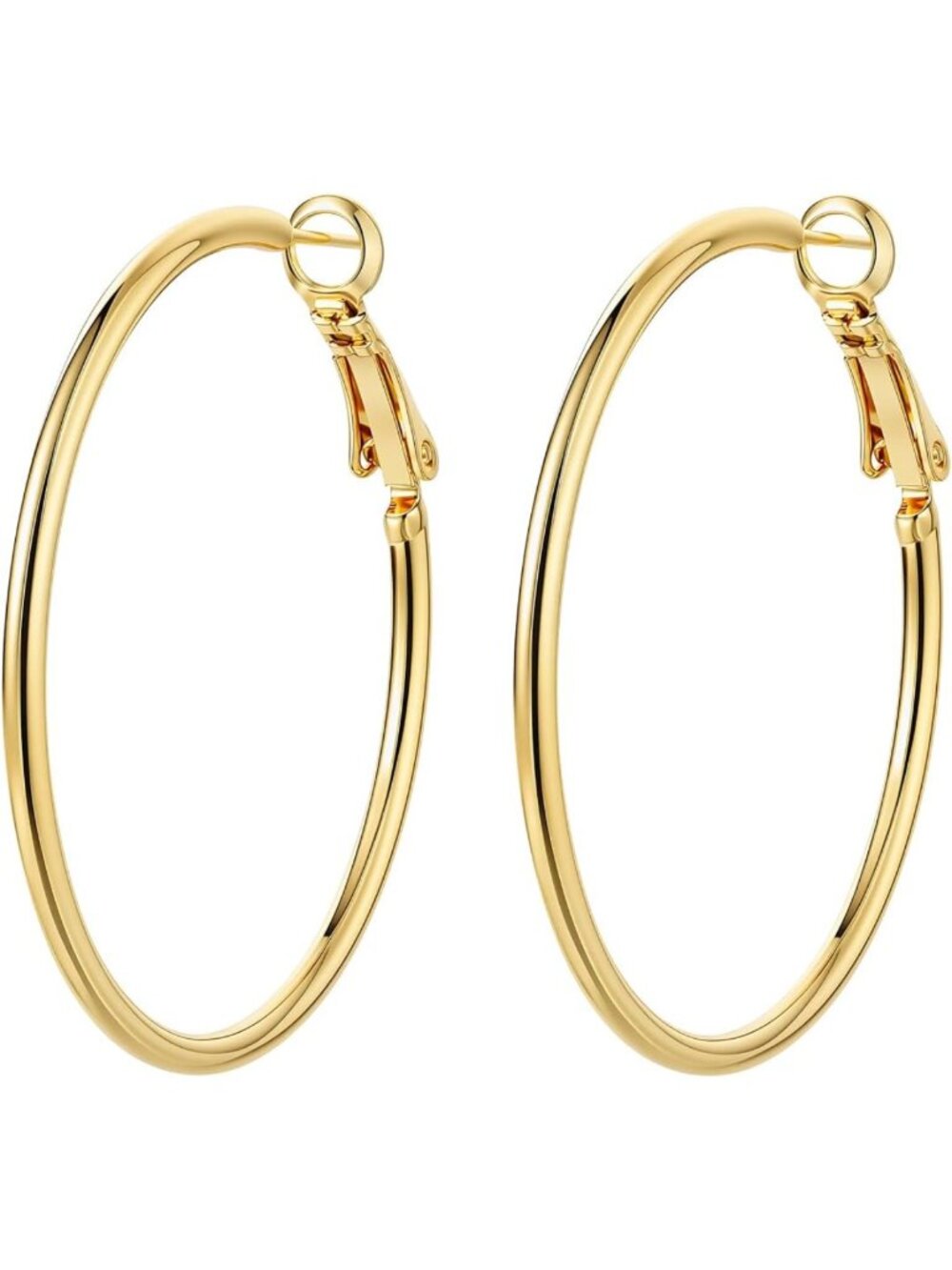 Elegant 14K Gold Large Chunky Hoop Earrings for Women - Statement Jewelry